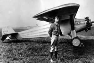 Charles Lindbergh with the Spirit of St. Louis